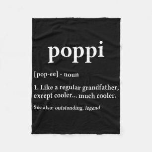 Grandpa Gift For Poppi - Fathers Day Birthday Gift Fleece Blanket