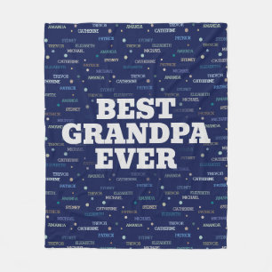 Grandpa Gift Grandchildren 5-7 Names Fleece Blanket