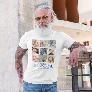 Grandpa Gift Love You Papa Photo T-Shirt