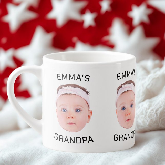 Grandpa Gift Mug, Custom Baby Face, Photo Gift Espresso Cup (Creator Uploaded)
