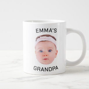 Grandpa Gift Mug, Custom Baby Face, Photo Gift Large Coffee Mug