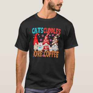Grandpa Gnome Cat Saying For Cat Dad More Coffee Q T-Shirt