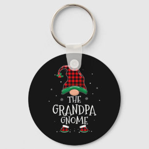 Grandpa Gnome Xmas Family Matching Plaid Christmas Key Ring