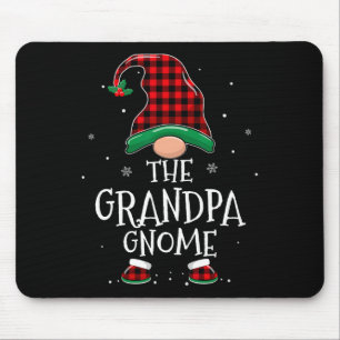 Grandpa Gnome Xmas Family Matching Plaid Christmas Mouse Pad