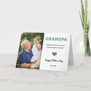 Grandpa Grandad Fathers Day cute heart photo Card