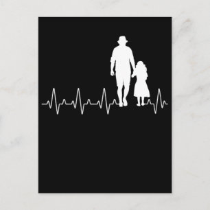 Grandpa Granddaughter Heartbeat Granddad Grandkid Postcard
