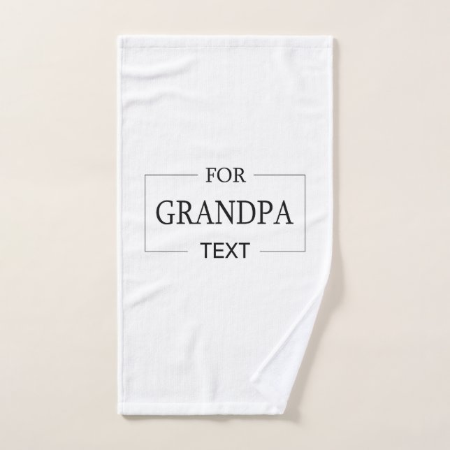 Grandpa Grandfather Birthday Personalised Gift  Hand Towel (Hand Towel)
