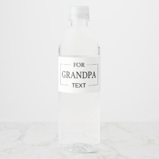 Grandpa Grandfather Birthday Personalised Gift  Water Bottle Label