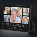 Grandpa Grandfather Grandchildren Photo Collage Plaque<br><div class="desc">Simple and clean design lets your family photos shine on this Best Grandpa Ever plaque. A large photograph in the centre with two smaller photos on either side let you insert your own photos easily. Best Grandpa Ever is written below in a modern font. Two lines below let you complete...</div>