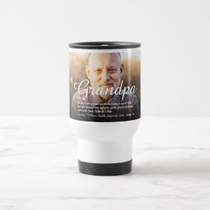 Grandpa, Grandfather, Papa Definition Script Photo Travel Mug