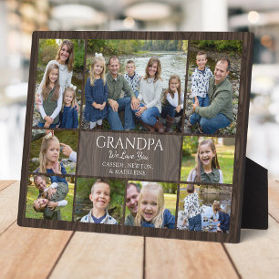 Grandpa Grandkids Photo Collage Plaque