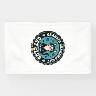 Grandpa Grandma Cat Gift Pet Lover Shirt Art - Gra Banner