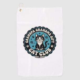 Grandpa Grandma Cat Gift Pet Lover Shirt Art - Gra Golf Towel
