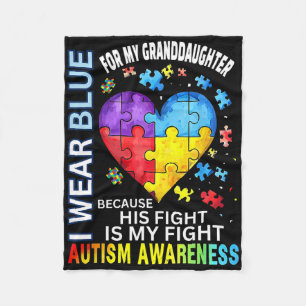 Grandpa Grandma I Wear Blue For My Granddaughter A Fleece Blanket