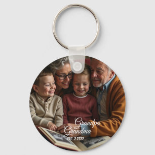 Grandpa& grandma keepsake photo key ring