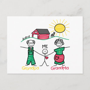 Grandpa Grandma & Me Postcard
