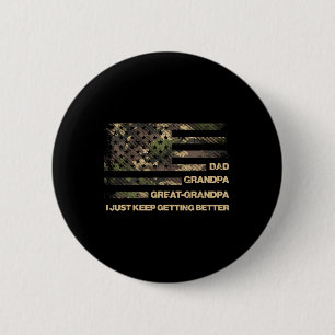 Grandpa Great Grandpa Camo Flag Fathers Grandparen 6 Cm Round Badge
