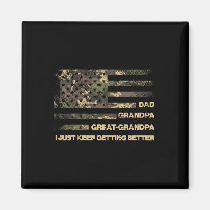 Grandpa Great Grandpa Camo Flag Fathers Grandparen Magnet