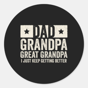 Grandpa Great Grandpa Father#39;s Day From Grandki Classic Round Sticker