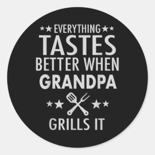 Grandpa Grills It - Funny Grandpa Barbecue  Classic Round Sticker