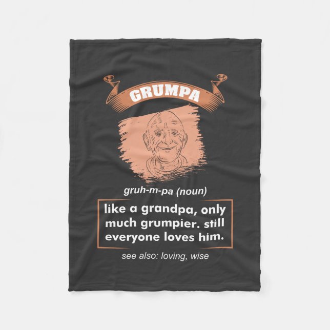 Grandpa - Grumpa Definition Fleece Blanket (Front)