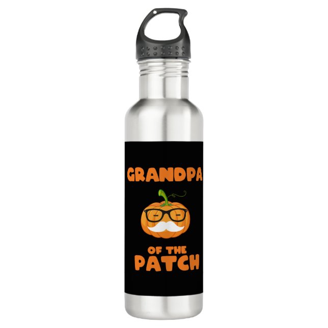 grandpa-halloween pumpkin patch 710 ml water bottle (Front)