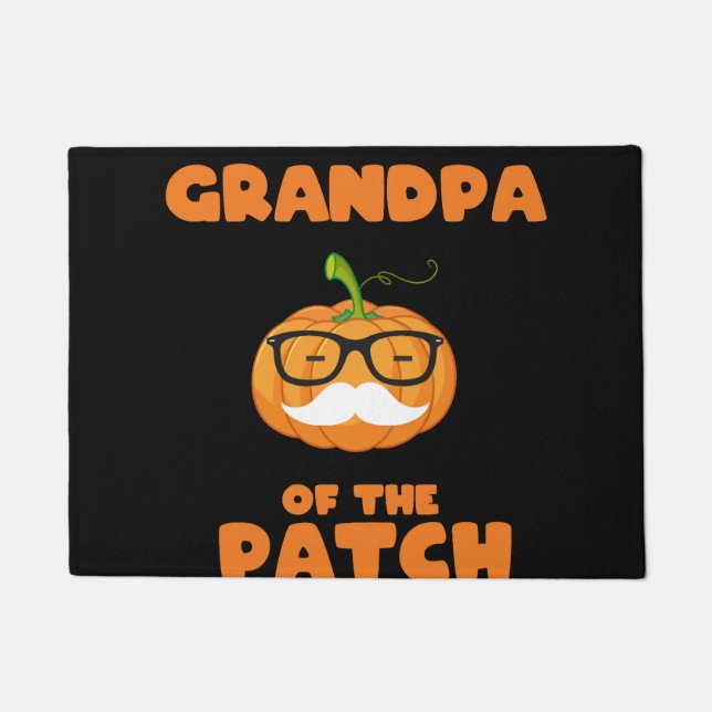 grandpa-halloween pumpkin patch doormat (Front)
