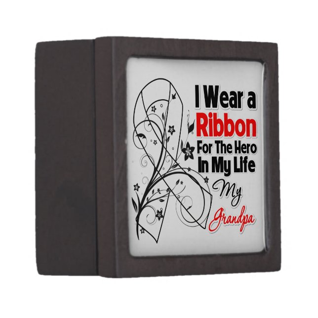 Grandpa Hero in My Life Lung Cancer Jewellery Box (Front Right)