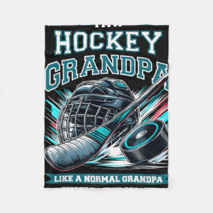 Grandpa Hockey Player Ice Hockey Field Hockey Gran Fleece Blanket