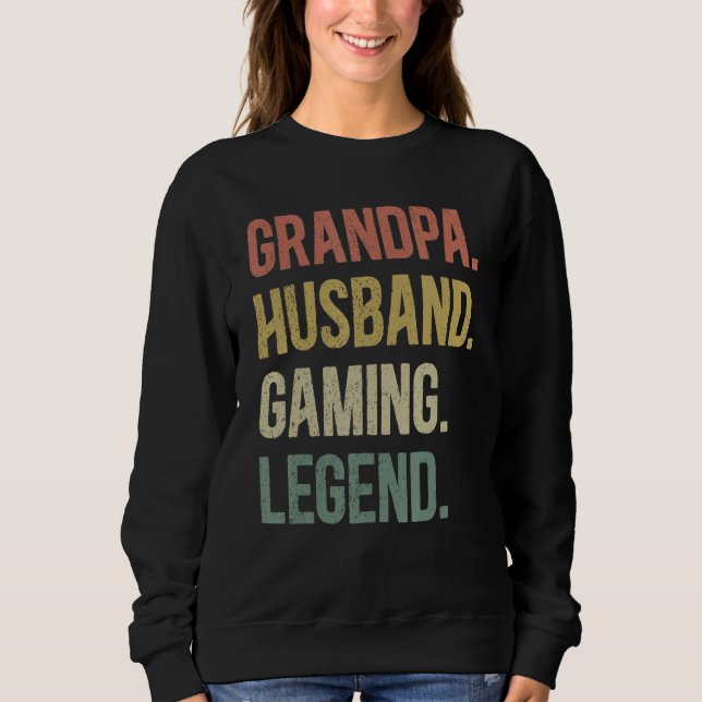 Grandpa husband gaming legend, vintage grandpa gam sweatshirt (Front)