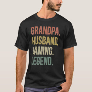 Grandpa husband gaming legend, vintage grandpa gam T-Shirt