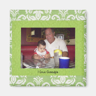 Grandpa: "I Love Grandpa" Photo Frame Magnet