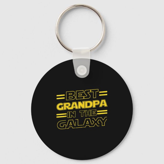 Grandpa In The Galaxy Funny Fathers Day Gift For M Key Ring (Front)