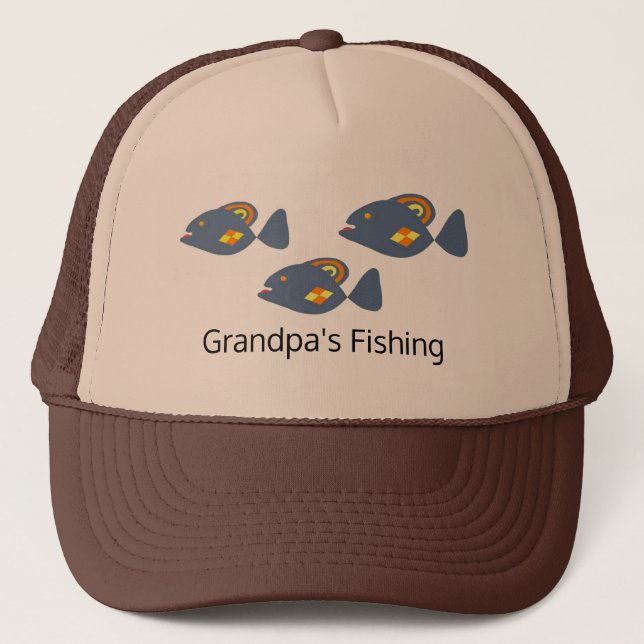 Grandpa is Fishing Trucker Hat (Front)