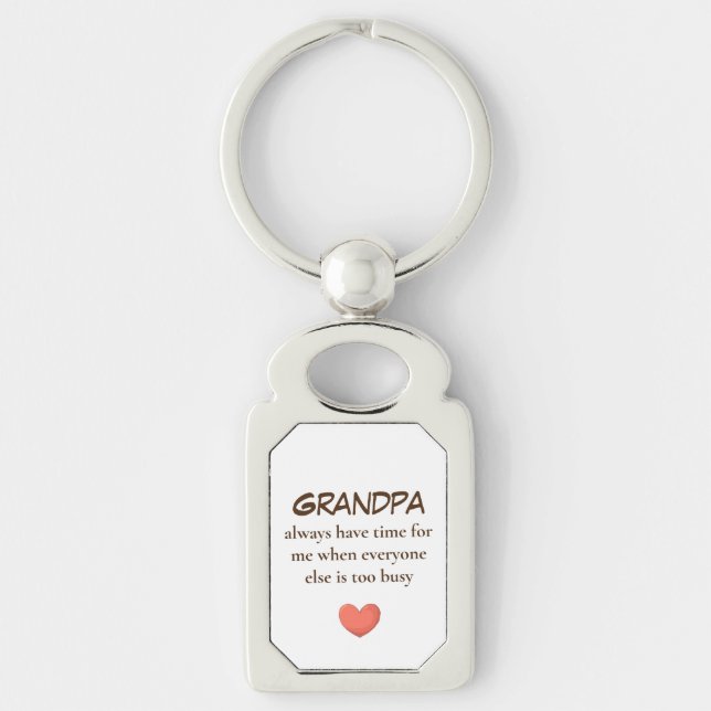 Grandpa Is Not to Busy Red Heart keychains (Front)