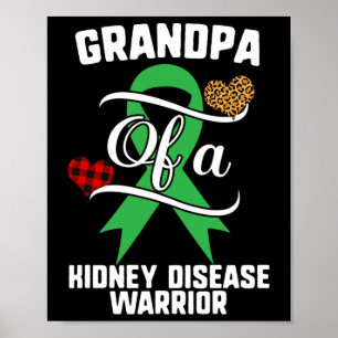 Grandpa Kidney Disease Awareness Leopard Buffalo P Poster