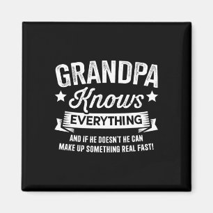 Grandpa Knows Everything Fathers Day Birthday Chri Magnet