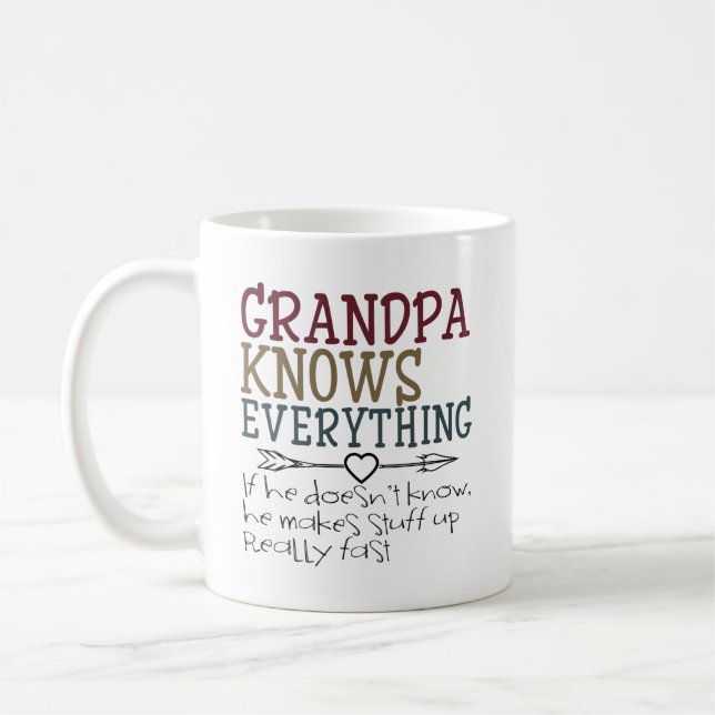 Grandpa Knows Everything From Grandkids Coffee Mug (Left)