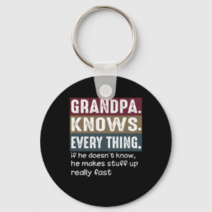 Grandpa Knows Everything Vintage Grumpy Quotes Key Ring