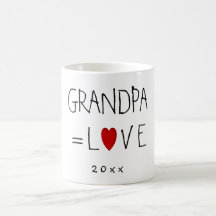 GRANDPA=LOVE (Or Any Name) Fathers Day Gift Mugs
