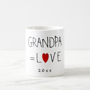 GRANDPA=LOVE (Or Any Name) Fathers Day Gift Mugs