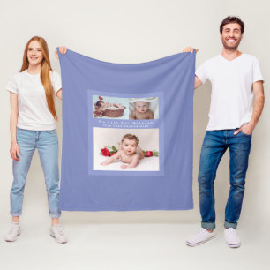 Grandpa Loves His Family Photo Collage Soft Cosy Fleece Blanket