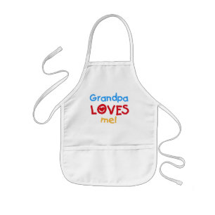 Grandpa Loves Me Tshirts and Gifts Kids Apron