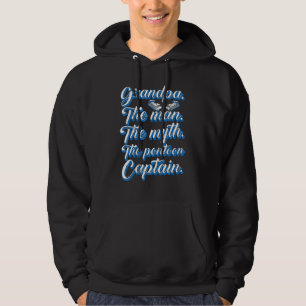 Grandpa Men Myth Pontoon Captain Sailing Boat Powe Hoodie