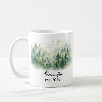 Grandpa Misty Forest Watercolor Coffee Mug