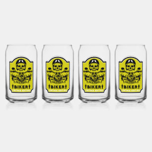 Grandpa Motorbike Rider Can Glass