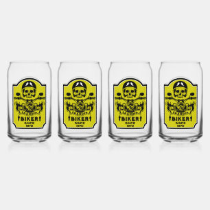 Grandpa Motorbike Rider Can Glass