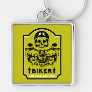 Grandpa Motorbike Rider Key Ring