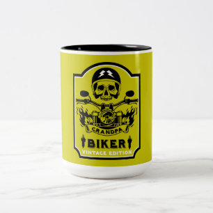 Grandpa Motorbike Rider Two-Tone Coffee Mug