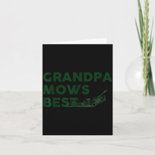 Grandpa mows vintage lawn mowing gardener father's card